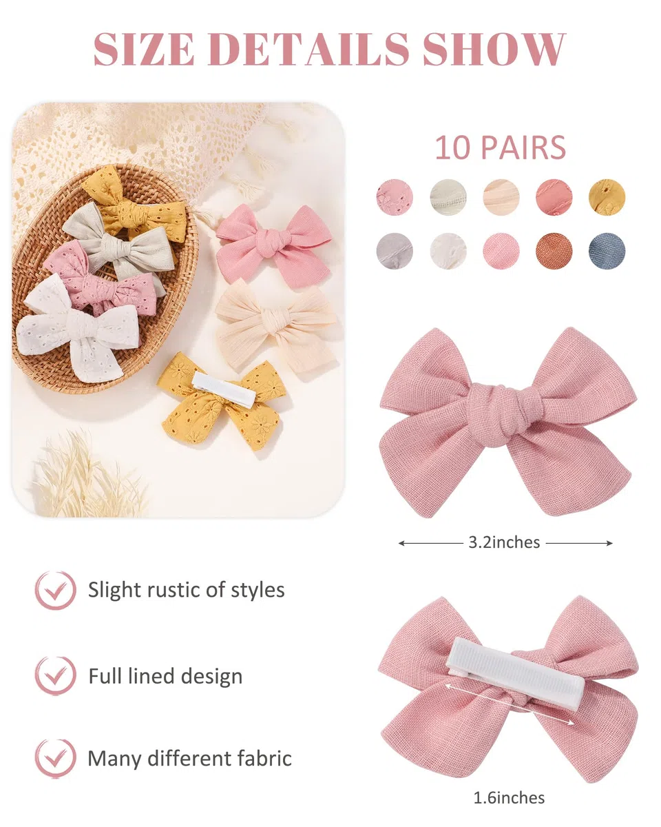 20 Stück Baby Mädchen Haarschleifen Clips vollständig gefütterte Haarspangen Haarschmuck für kleine Mädchen Kleinkind Kinder Teenager (1-Light Multi-colored)…
