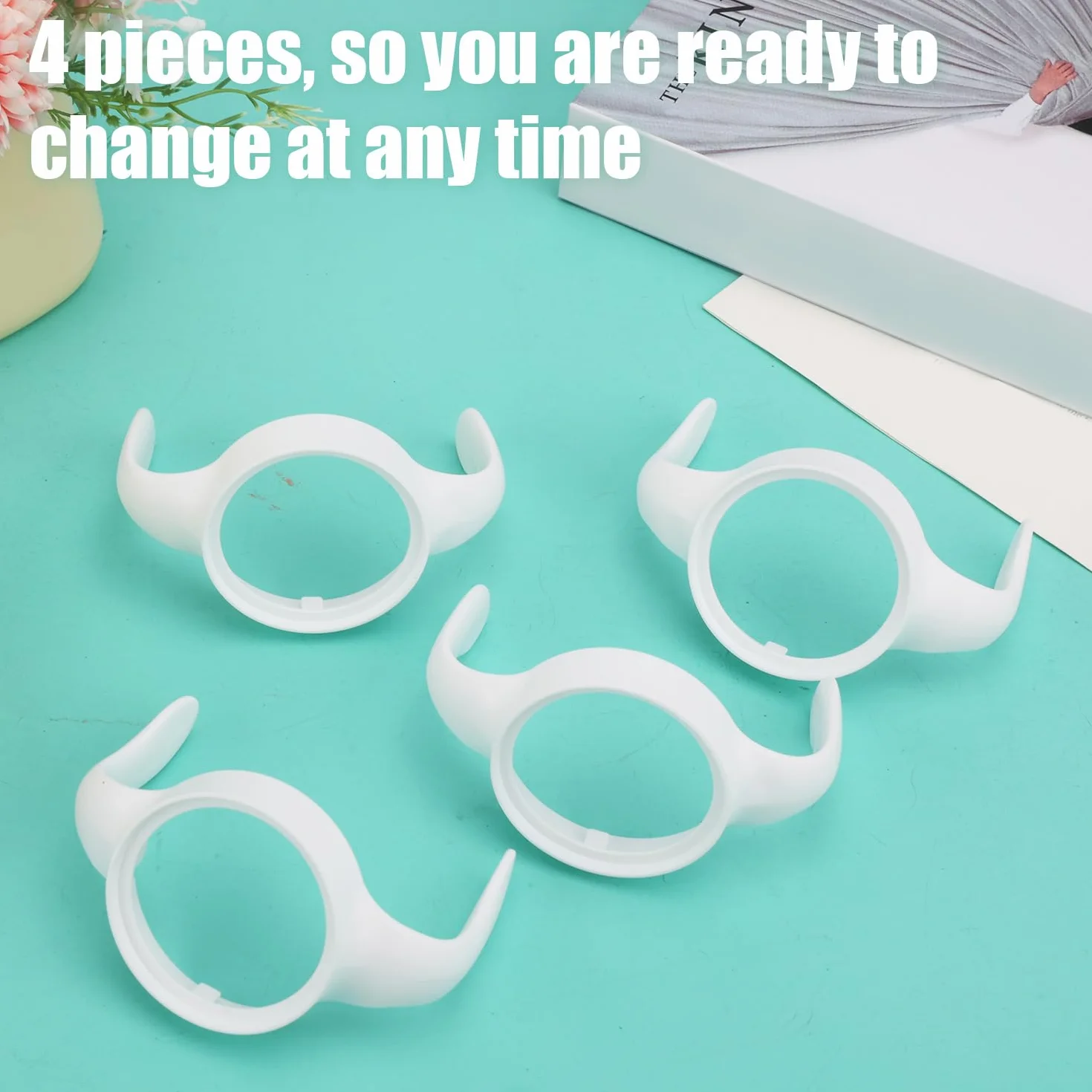 BOXOB 4pcs Poignées de Biberon pour Mam, Support de Biberon Ergonomique Prise Facile Antidérapante Idéal pour Soutenir Les Bébés dans leur Transition vers l'Indépendance Boire (Blanc)