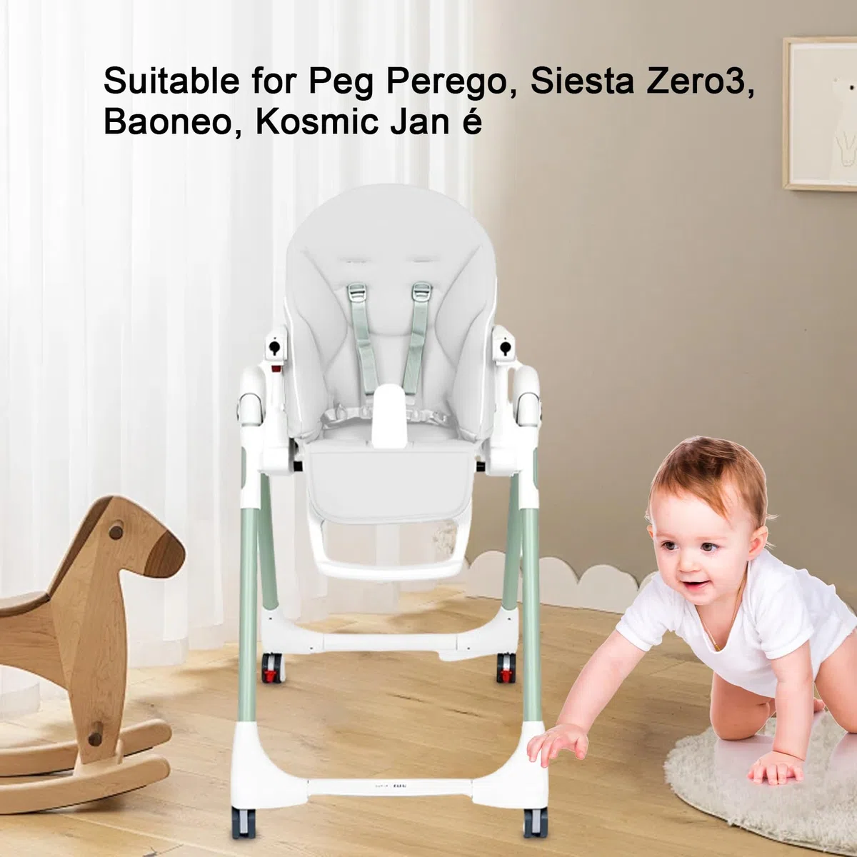 Housse de chaise haute pour enfant, coussin de chaise haute pour enfant - Housse de rembourrage confortable en cuir PU pour siège d'alimentation | Siège rembourré de pour fils